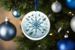 Round Christmas Ornament Sublimation|Clipart Product Image 1