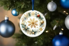 Round Christmas Ornament Sublimation|Clipart Product Image 1