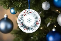 Round Christmas Ornament Sublimation|Clipart Product Image 3