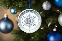 Round Christmas Ornament Sublimation|Clipart Product Image 1