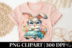 Easter Bunny Egg Flower, Clipart |T-shirt, Mug PNG Product Image 4