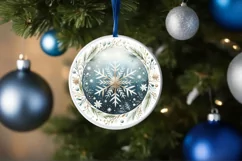 Round Christmas Ornament Sublimation|Clipart Product Image 1