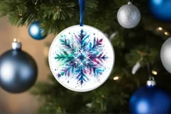 Snow Flake Christmas Round Cute Ornament Sublimation Product Image 4