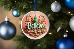Believe Christmas Cute Ornament Sublimation Product Image 4