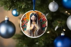 Christmas Round Ornament Sublimation Product Image 4