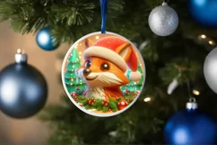 Christmas Round Cute Ornament Sublimation Product Image 4