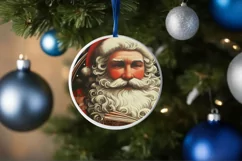 Christmas Round Santa Animal Ornament Sublimation Product Image 4