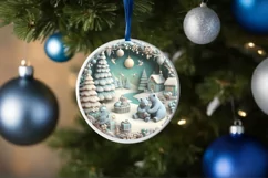 Christmas Round Bears Ornament Sublimation Product Image 4