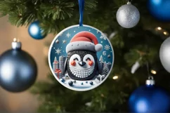 Christmas Round Cute Ornament Sublimation Product Image 4