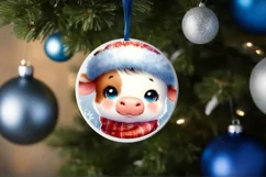Cute Baby Cow Winter Snowflake PNG Product Image 4