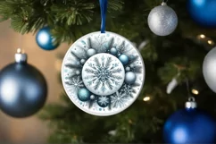Round Christmas Ornament Sublimation|Clipart Product Image 1