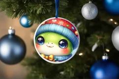 Cute Baby Frog Winter Gift Box PNG Product Image 1