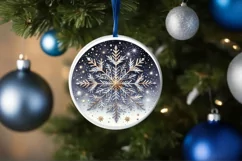 Round Christmas Ornament Sublimation|Clipart Product Image 3