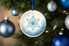 Round Christmas Ornament Sublimation|Clipart Product Image 1