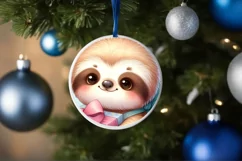 Cute Baby Sloth Winter Gift Box PNG Product Image 4