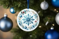 Round Christmas Ornament Sublimation|Clipart Product Image 1