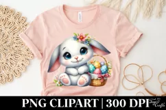 Easter Bunny Egg Flower, Clipart |T-shirt, Mug PNG Product Image 4