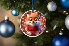 Christmas Round Cute Ornament Sublimation Product Image 4