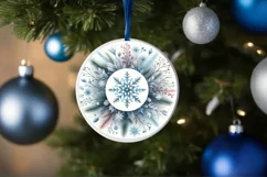 Round Christmas Ornament Sublimation|Clipart Product Image 3