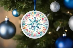 Round Christmas Ornament Sublimation|Clipart Product Image 3