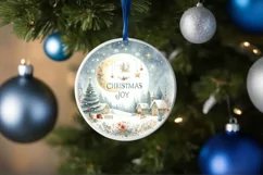 Winter Watercollor Christmas Scene Sublimation PNG Product Image 4