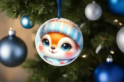 Winter Baby Squirrel Ornament Sublimation PNG Product Image 4