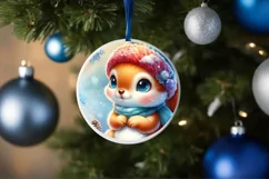 Winter Baby Squirrel Ornament Sublimation PNG Product Image 4