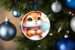 Winter Baby Squirrel Ornament Sublimation PNG Product Image 4