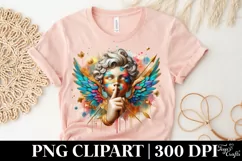 Cupid Angel Of Love Secret Watercolor Florals Clipart Product Image 5