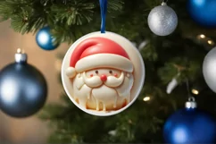 Winter Santa Round Sublimation PNG Product Image 1