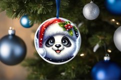Round Ornament with Deer and Present Sublimation PNG Product Image 1