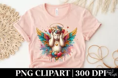 Cupid Angel Of Love Gesture Watercolor Florals Clipart Product Image 4