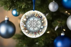 Round Christmas Ornament Sublimation|Clipart Product Image 3