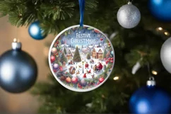 Watercolor Christmas Scene Sublimation PNG Product Image 4