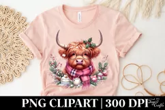 Pink Highland Cow with Christmas Decorations Product Image 5