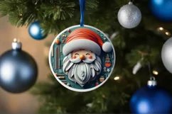 Christmas Round Cute Ornament Sublimation Product Image 4
