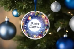 Watercolor Christmas Twinkle Round Sticker PNG Product Image 4