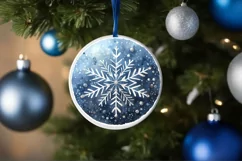 Round Christmas Ornament Sublimation|Clipart Product Image 1