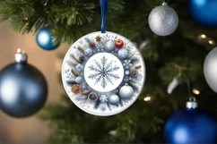 Round Christmas Ornament Sublimation|Clipart Product Image 1
