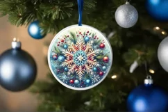 Round Christmas Ornament Sublimation|Clipart Product Image 1
