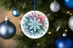 Round Christmas Ornament Sublimation|Clipart Product Image 1