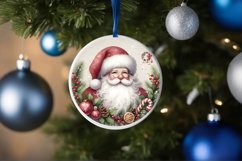 Watercolor Christmas Santa Round Ornament PNG Product Image 4