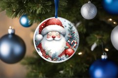 Watercolor Christmas Santa Round Ornament PNG Product Image 4