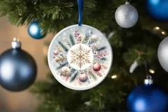 Round Christmas Ornament Sublimation|Clipart Product Image 3