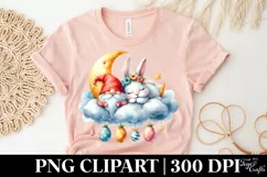 Easter Gnome With Bunny On a Cloud Clipart |T-shirt, Sticker Product Image 5