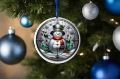 Round Christmas Ornament Sublimation|Clipart Product Image 1