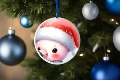 Cute Pastel Christmas Flamingo PNG Product Image 1