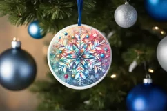 Round Christmas Ornament Sublimation|Clipart Product Image 3