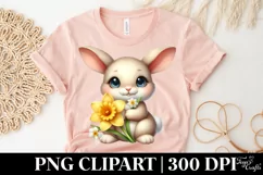 Easter Bunny Egg Flower, Clipart |T-shirt, Mug PNG Product Image 4