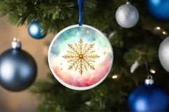 Round Christmas Ornament Sublimation|Clipart Product Image 3